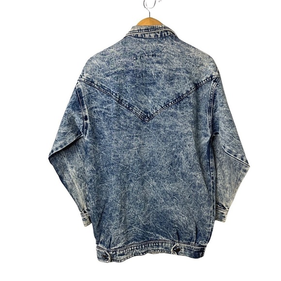 Jorda Oversized Acid Wash Denim Jean Jacket Blue Size Small 80’s Vintage - Picture 5 of 7